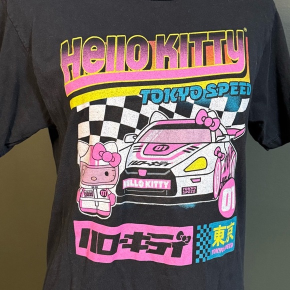 Hello Kitty Tokyo Speed Unisex Tee - Black and Pink size Small - Picture 3 of 5